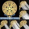 image6Mode High Pressure Handheld Shower Head with Filter HOPOPRO High Flow Filtered Handheld Showerhead Water Softener Filters for Hard Water  Removes Chlorine  Improves Skin Hair ConditionGold