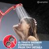 image6Mode High Pressure Handheld Shower Head with Filter HOPOPRO High Flow Filtered Handheld Showerhead Water Softener Filters for Hard Water  Removes Chlorine  Improves Skin Hair ConditionRed