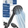 image6Mode High Pressure Handheld Shower Head with Filter HOPOPRO High Flow Filtered Handheld Showerhead Water Softener Filters for Hard Water  Removes Chlorine  Improves Skin Hair ConditionMatte Black