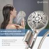 image6Mode High Pressure Handheld Shower Head with Filter HOPOPRO High Flow Filtered Handheld Showerhead Water Softener Filters for Hard Water  Removes Chlorine  Improves Skin Hair ConditionBrushed Nickel