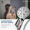 image6Mode High Pressure Handheld Shower Head with Filter HOPOPRO High Flow Filtered Handheld Showerhead Water Softener Filters for Hard Water  Removes Chlorine  Improves Skin Hair ConditionChrome