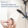 imageDual Filtered Handheld Shower Heads Combo HOPOPRO 15Mode High Pressure Rainfall Showerheads Combo Set with Filter for Hard Water Removes Chlorine Improves Skin Hair Condition Modern ChromeMatte Black