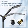 imageDual Filtered Handheld Shower Heads Combo HOPOPRO 15Mode High Pressure Rainfall Showerheads Combo Set with Filter for Hard Water Removes Chlorine Improves Skin Hair Condition Modern ChromeMatte Black