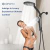 imageDual Filtered Handheld Shower Heads Combo HOPOPRO 15Mode High Pressure Rainfall Showerheads Combo Set with Filter for Hard Water Removes Chlorine Improves Skin Hair Condition Modern ChromeMatte Black
