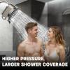 imageHOPOPRO 5Mode High Pressure Shower Head  The Washington Post NBC News Today TV Show Recommended  High Flow Fixed Showerheads 6 Inch Brushed NickelBrushed Nickel