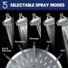 imageHOPOPRO 5Mode High Pressure Shower Head  The Washington Post NBC News Today TV Show Recommended  High Flow Fixed Showerheads 6 Inch Brushed NickelChrome
