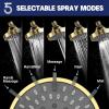 imageHOPOPRO 5Mode High Pressure Shower Head  The Washington Post NBC News Today TV Show Recommended  High Flow Fixed Showerheads 6 Inch Brushed NickelGold