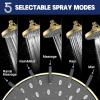 imageHOPOPRO 5Mode High Pressure Shower Head  The Washington Post NBC News Today TV Show Recommended  High Flow Fixed Showerheads 6 Inch Brushed NickelGold