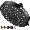 imageHOPOPRO 5Mode High Pressure Shower Head  The Washington Post NBC News Today TV Show Recommended  High Flow Fixed Showerheads 6 Inch Brushed NickelMatte Black