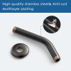 imageHOPOPRO 6 Inches Shower Arm with Flange  Wall Mount Replacement Angle Shower Head Arm For Fixed Handheld Showerhead  Including Teflon Tape  NBC News Recommended Brand  Stainless Steel  ChromeOil Rubbed Bronze