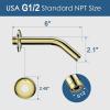 imageHOPOPRO 6 Inches Shower Arm with Flange  Wall Mount Replacement Angle Shower Head Arm For Fixed Handheld Showerhead  Including Teflon Tape  NBC News Recommended Brand  Stainless Steel  ChromeGold