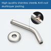 imageHOPOPRO 6 Inches Shower Arm with Flange  Wall Mount Replacement Angle Shower Head Arm For Fixed Handheld Showerhead  Including Teflon Tape  NBC News Recommended Brand  Stainless Steel  ChromeBrushed Nickel