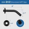 imageHOPOPRO 6 Inches Shower Arm with Flange  Wall Mount Replacement Angle Shower Head Arm For Fixed Handheld Showerhead  Including Teflon Tape  NBC News Recommended Brand  Stainless Steel  ChromeMatte Black