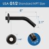imageHOPOPRO 6 Inches Shower Arm with Flange  Wall Mount Replacement Angle Shower Head Arm For Fixed Handheld Showerhead  Including Teflon Tape  NBC News Recommended Brand  Stainless Steel  ChromeOil Rubbed Bronze