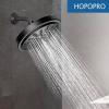 imageHOPOPRO 6 Inches Shower Arm with Flange  Wall Mount Replacement Angle Shower Head Arm For Fixed Handheld Showerhead  Including Teflon Tape  NBC News Recommended Brand  Stainless Steel  ChromeMatte Black