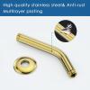 imageHOPOPRO 6 Inches Shower Arm with Flange  Wall Mount Replacement Angle Shower Head Arm For Fixed Handheld Showerhead  Including Teflon Tape  NBC News Recommended Brand  Stainless Steel  ChromeGold