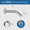 imageHOPOPRO 6 Inches Shower Arm with Flange  Wall Mount Replacement Angle Shower Head Arm For Fixed Handheld Showerhead  Including Teflon Tape  NBC News Recommended Brand  Stainless Steel  ChromeChrome