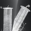 imageHOPOPRO 8 Inch Rain Showerhead High Pressure Fixed Shower Head Metal High Flow Rainfall Shower Head 304 Stainless Steel Toolfree Installation for Luxury Shower Experience