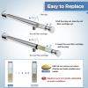 imageHOPOPRO All Metal Rain Shower Arm 16 Inch Round Chrome Shower Pipe Arm with Flange Filtered Shower Head Arm Universal Connection 12 NPT Perfect for Tall People and Rain Shower Head