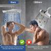 imageHOPOPRO All Metal Rain Shower Arm 16 Inch Round Chrome Shower Pipe Arm with Flange Filtered Shower Head Arm Universal Connection 12 NPT Perfect for Tall People and Rain Shower Head