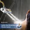 imageHOPOPRO Filtered Shower Head with Handheld Combo Dual Water Softener Shower Head with Massage High Pressure Shower Head with Filters for Hard Water Remove Chlorine Reduce Dry Itchy SkinChrome Black