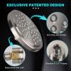 imageHOPOPRO High Flow Shower Head  High Pressure Rain  7 Inch Rainfall Spray Showerhead  Toolfree 1Min Installation  Adjustable Bathroom Shower Head Replacement with Luxury Look  Brushed NickelBrushed Nickel