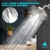 imageHOPOPRO High Flow Shower Head  High Pressure Rain  7 Inch Rainfall Spray Showerhead  Toolfree 1Min Installation  Adjustable Bathroom Shower Head Replacement with Luxury Look  Brushed NickelBrushed Nickel