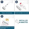 imageHOPOPRO High Pressure ShowerNBC News Recommended Luxury Modern Chrome Look 5 Modes Head 41 Inch2 PCS High Flow Fixed Showerheads  Bathroom Shower Head Replacement Toolfree Installation