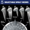 imageHOPOPRO High Pressure ShowerNBC News Recommended Luxury Modern Chrome Look 5 Modes Head 41 Inch2 PCS High Flow Fixed Showerheads  Bathroom Shower Head Replacement Toolfree Installation