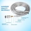 imageHOPOPRO NBC News Recommended Brand Shower Hose 59 Inches Long Stainless Steel Universal Handheld Showerhead Hose with Brass Insert and Nut Easy ToolFree Installation Matte BlackChrome