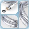 imageHOPOPRO NBC News Recommended Brand Shower Hose 59 Inches Long Stainless Steel Universal Handheld Showerhead Hose with Brass Insert and Nut Easy ToolFree Installation Matte BlackChrome