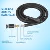 imageHOPOPRO NBC News Recommended Brand Shower Hose 59 Inches Long Stainless Steel Universal Handheld Showerhead Hose with Brass Insert and Nut Easy ToolFree Installation Matte BlackMatte Black