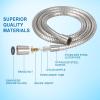 imageHOPOPRO NBC News Recommended Brand Shower Hose 59 Inches Long Stainless Steel Universal Handheld Showerhead Hose with Brass Insert and Nut Easy ToolFree Installation Matte BlackBrushed Nickel
