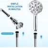 imageHOPOPRO NBC News Recommended Brand Shower Hose 59 Inches Long Stainless Steel Universal Handheld Showerhead Hose with Brass Insert and Nut Easy ToolFree Installation Matte BlackChrome