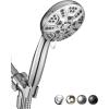 imageHOPOPRO Shower Head Wall Bracket Adjustable Handheld Shower Holder Wall Mount Silver ABS Chrome