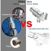 imageHOPOPRO Shower Head Wall Bracket Adjustable Handheld Shower Holder Wall Mount Silver ABS Chrome
