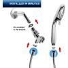 imageHOPOPRO Shower Head Wall Bracket Adjustable Handheld Shower Holder Wall Mount Silver ABS Chrome