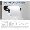imageHOPOPRO Toilet Paper Holder Self Adhesive Premium SUS304 Stainless Steel Rustproof Toilet Roll Holder No Drilling for Bathroom Kitchen Washroom Matte BlackBlack