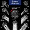 imageHOPOPRO Upgraded 9 Settings High Pressure Shower Head NBC News Recommended Brand Fixed Showerhead Adjustable Bathroom Showerhead Multifunctional Rainfall Showerhead for Low Water Flow ChromeMatte Black