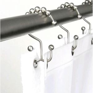 imageHOPOPRO Shower Curtain Hooks Rust Resistant Shower Curtain Rings Hooks for Bathroom Shower Curtain Rings 12 Pcs