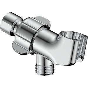 imageHOPOPRO Shower Head Wall Bracket Adjustable Handheld Shower Holder Wall Mount Silver ABS Chrome
