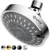 imageHOPOPRO 5Mode High Pressure Shower Head  The Washington Post NBC News Today TV Show Recommended  High Flow Fixed Showerheads 6 Inch Brushed NickelChrome