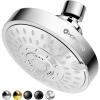 imageHOPOPRO 5Mode High Pressure Shower Head  The Washington Post NBC News Today TV Show Recommended  High Flow Fixed Showerheads 6 Inch Brushed NickelSilver