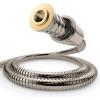 imageHOPOPRO NBC News Recommended Brand Shower Hose 59 Inches Long Stainless Steel Universal Handheld Showerhead Hose with Brass Insert and Nut Easy ToolFree Installation Matte BlackBrushed Nickel