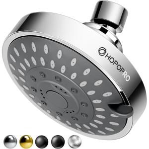 imageHOPOPRO 5Mode High Pressure Shower Head  The Washington Post NBC News Today TV Show Recommended  High Flow Fixed Showerheads 6 Inch Brushed NickelChrome
