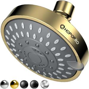 imageHOPOPRO 5Mode High Pressure Shower Head  The Washington Post NBC News Today TV Show Recommended  High Flow Fixed Showerheads 6 Inch Brushed NickelGold