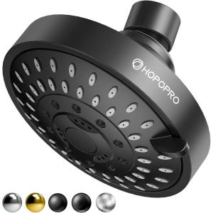 imageHOPOPRO 5Mode High Pressure Shower Head  The Washington Post NBC News Today TV Show Recommended  High Flow Fixed Showerheads 6 Inch Brushed NickelMatte Black