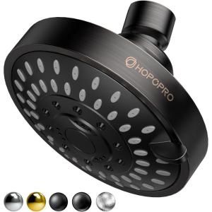 imageHOPOPRO 5Mode High Pressure Shower Head  The Washington Post NBC News Today TV Show Recommended  High Flow Fixed Showerheads 6 Inch Brushed NickelOil Rubbed Bronze
