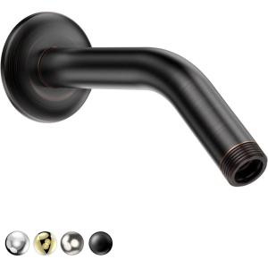 imageHOPOPRO 6 Inches Shower Arm with Flange  Wall Mount Replacement Angle Shower Head Arm For Fixed Handheld Showerhead  Including Teflon Tape  NBC News Recommended Brand  Stainless Steel  ChromeOil Rubbed Bronze