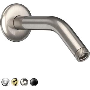imageHOPOPRO 6 Inches Shower Arm with Flange  Wall Mount Replacement Angle Shower Head Arm For Fixed Handheld Showerhead  Including Teflon Tape  NBC News Recommended Brand  Stainless Steel  ChromeBrushed Nickel